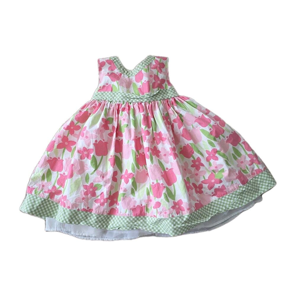 Crazy 8 Floral Tulle Dress Toddler Girls 3T Pink Green Spring